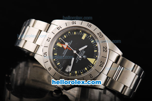 Rolex Explorer II Swiss ETA 2836 Automatic Movement Working GMT with Black Dial-Yellow Stick Markers - Click Image to Close